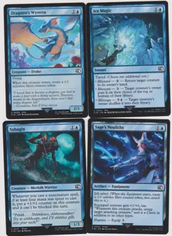 MERFOLK WARRIOR BLUE DECK-40 CARDS MTG MAGIC N-MINT FINAL FANTASY NEW FOILS T17 - Image 1