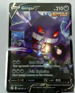 Pokemon TCG Fusion Strike Gengar v Holo Ultra Rare Card 156/264 - Image 1