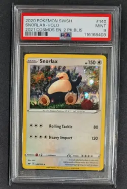 Pokemon Card Holo Snorlax 140/202 PSA 9 MINT Blister Promo - Image 1