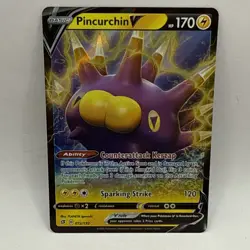 Pokemon Tcg Pincurchin V Holo Rare 072/192 Rebel Clash NM Collectible Card - Image 1