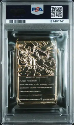 1999 BURGER KING POKEMON GOLD METAL CARD CHARIZARD PSA 8 NM-MINT LOW POP! - Image 2