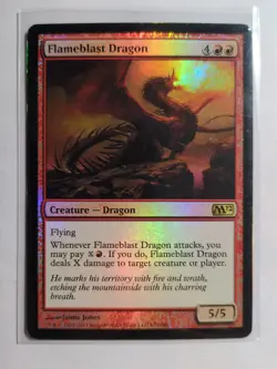 MTG Magic the Gathering - Flameblast Dragon (#133/240) M12 FOIL LP - Image 1