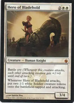 MTG: Mirrodin Besieged: Hero of Bladehold: Lightly Played Condition - Image 1