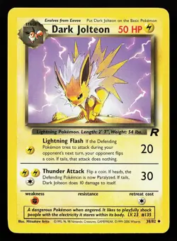 Dark Jolteon 38/82 Uncommon Team Rocket Pokemon Card - Image 1