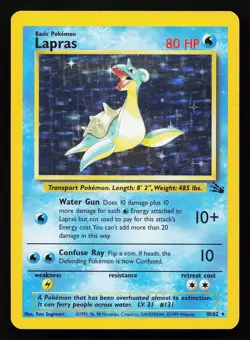 Lapras 10/62 Holo Rare Fossil Pokemon Card - Image 1
