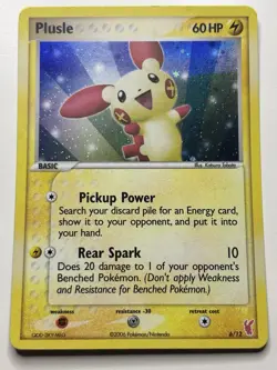 Plusle 6/12 EX Trainer Deck Kit Holo 2006 Vintage Pokemon TCG Card LP - Image 1