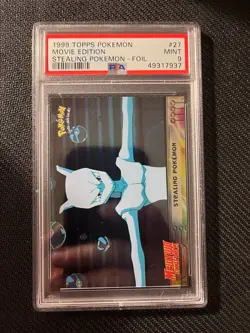 STEALING POKEMON #27 1999 Topps First Movie Edition Blue Logo FOIL PSA 9 - Image 1