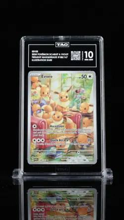 Pokemon Eevee Illustration 188/167 Twilight Masquerade Rare IR Tag 10 Gem Mint - Image 1