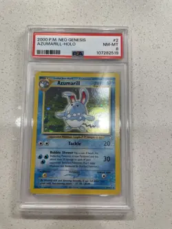 Pokemon 2000 Neo Genesis Azumarill Holo 2 PSA 8 NM-MT - Image 1