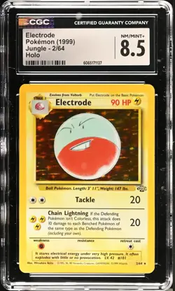 CGC 8.5 NM MINT + Electrode 2/64 Jungle Holo Rare Vintage WOTC Pokemon - Image 1