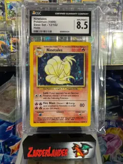 Ninetales Holo 12/102 Pokemon Unlimited Base Set CGC 8.5 NM/MINT + - Image 1