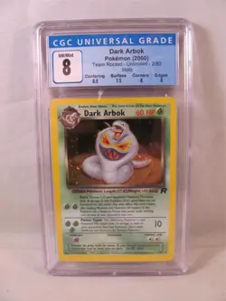 Pokemon Unlimited Dark Arbok Holo Team Rocket 2/82 CGC 8 w/ Subgrades 2000 - Image 1