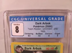 Pokemon Unlimited Dark Arbok Holo Team Rocket 2/82 CGC 8 w/ Subgrades 2000 - Image 2