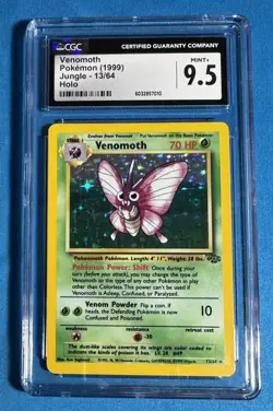 👀 VENOMOTH - CGC 9.5 - 1999 Pokemon Jungle Unlimited Holo Like PSA 13/64 📈 - Image 1
