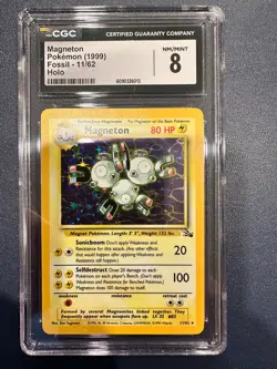 CGC 8 Magneton 11/62 Fossil Holo Pokemon - Image 1