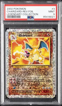 2002 POKEMON LEGEND COLL #3 CHARIZARD-REVERSE FOIL PSA 9 - Image 1