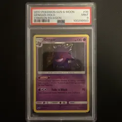2017 POKEMON SUN & MOON CRIMSON INVASION #38 GENGAR-HOLO PSA 9 - Image 1