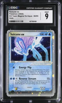 CGC 9 MINT Suicune ex 2004 EX Team Magma Vs Aqua 94/95 Holo Pokemon Card - Image 1