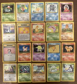 Base Set Lot of 20 Uncommons/Commons, No Duplicates - Vintage Pokemon TCG Cards - Image 1