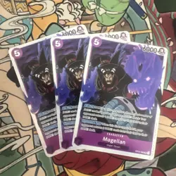 OP02-085 Magellan Super Rare One Piece TCG Card 3x - Image 1