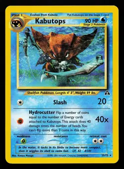 Kabutops 25/75 Rare Neo Discovery Pokemon Card - Image 1