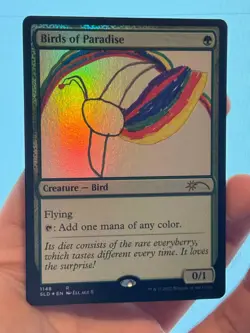 1X FOIL Birds of Paradise Alternate Art MINT MTG Magic Secret Lair Charity 2022 - Image 1