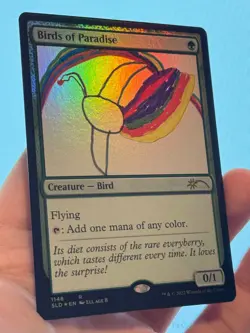 1X FOIL Birds of Paradise Alternate Art MINT MTG Magic Secret Lair Charity 2022 - Image 3