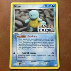 RARE GAMES EXPO (SQUIRTLE) DITTO | Ex Delta Species 64/113 Pokemon Promo LP - Image 1