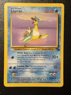 1999 Pokemon TCG Lapras Fossil 10/62 PSA 9.5-10 - Image 1