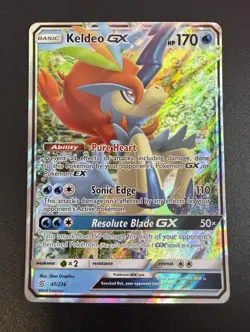 Keldeo GX 47/236 Ultra Rare Holo NM Pokemon SM - Unified Minds - Image 1