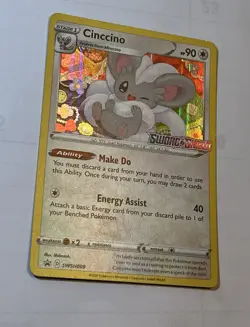 Pokemon TCG Cinccino Black Star Promo Sword & Shield Pre Release Holo SWSH009 NM - Image 4