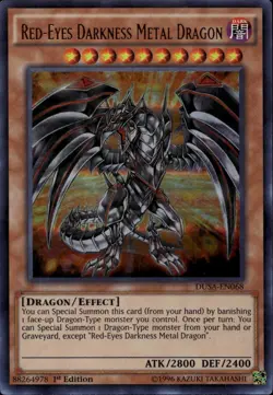 Red-Eyes Darkness Metal Dragon NA 1st Ed Ultra Rare DUSA-EN068 Yu-Gi-Oh! - Image 1