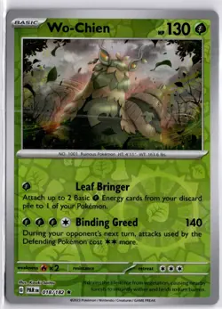 Wo-Chien Reverse Holo SV04: Paradox Rift 018/182 Pokemon Card TCG - Image 1