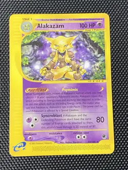 Pokemon Card Alakazam 33/165 Non Holo Rare Expedition Base Set (2002) - LP+ - Image 1