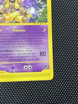 Pokemon Card Alakazam 33/165 Non Holo Rare Expedition Base Set (2002) - LP+ - Image 4