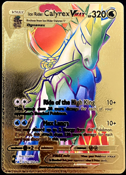 Calyrex Vmax Rainbow Gold Foil Textured Display Card - Image 1