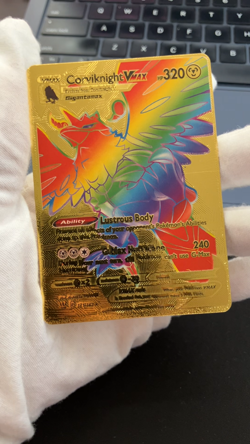 Corviknight Vmax Rainbow Gold Foil Textured Display Card - Image 2