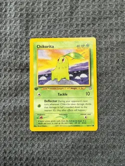 Chikorita 53/111 Neo Genesis 1st Edition Pokemon Card - Lightly Played - Image 1
