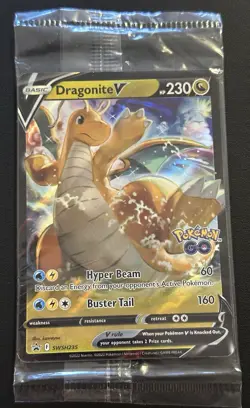 Dragonite V Pokemon Go Black Star Promo Card Sealed - Image 1