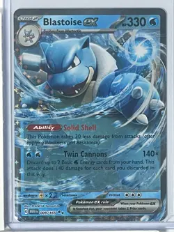 Blastoise ex 009/165 Scarlet & Violet 151 Holo Double Rare Pokemon Card Mint NM - Image 1