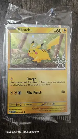Sealed Pokemon TCG Snowflake Stamped Pikachu Holiday Calendar 025/165 Promo Card - Image 1