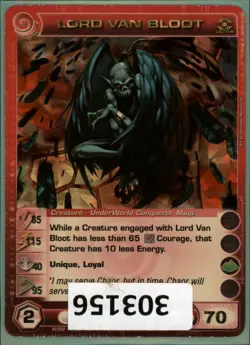 (303156) LORD VAN BLOOT 85/115/40/95/70 (2 Max Stats) Ultra Rare Chaotic Card - Image 1