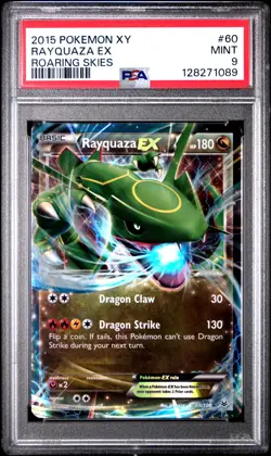 2015 POKEMON XY ROARING SKIES #60 RAYQUAZA EX PSA 9 - Image 1