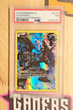 2015 POKEMON XY BLACK STAR PROMOS #XY76 FULL ART/ZEKROM PSA 7 - Image 1
