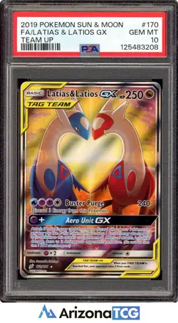 Pokemon 2019 Latias & Latios GX 170/181 Alt Art Team Up GEM MINT PSA 10 - Image 1