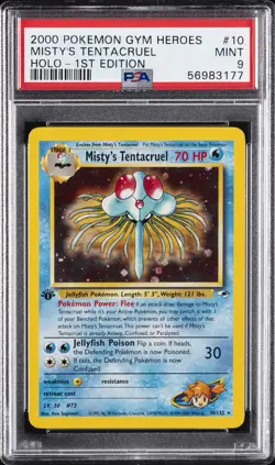 2000 POKEMON GYM HEROES HOLO-1ST ED #10 MISTY'S TENTACRUEL PSA 9 - Image 1