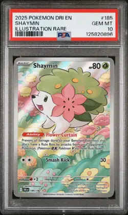 2025 POKEMON DRI EN-DESTINED RIVALS ILLUSTRATION RARE #185 SHAYMIN PSA 10 - Image 1