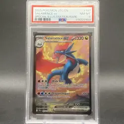 2025 Pokemon JTG #187 Salamance EX Special Illustration Rare PSA 8 - Image 1