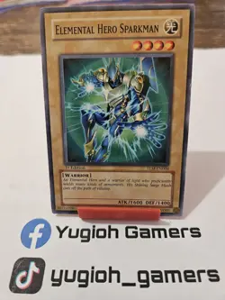 Yu-Gi-Oh Elemental Hero Sparkman TLM 1st Edition Common Light Played - Image 1