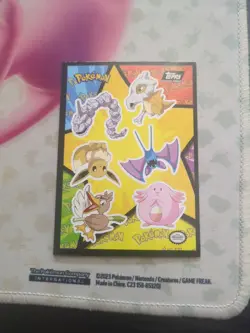 1999 Topps Pokemon The Movie Onix Cubone Eevee Chansey Zubat Sticker Card - Image 1